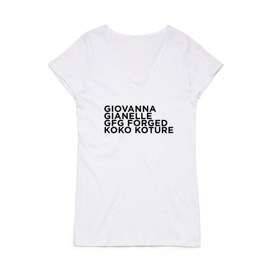 Giovanna Wheels Stacked Logo - Womens V-Neck